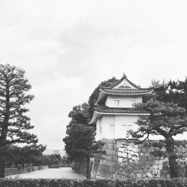 Walking by Nijo castle for our Kyoto family photographer